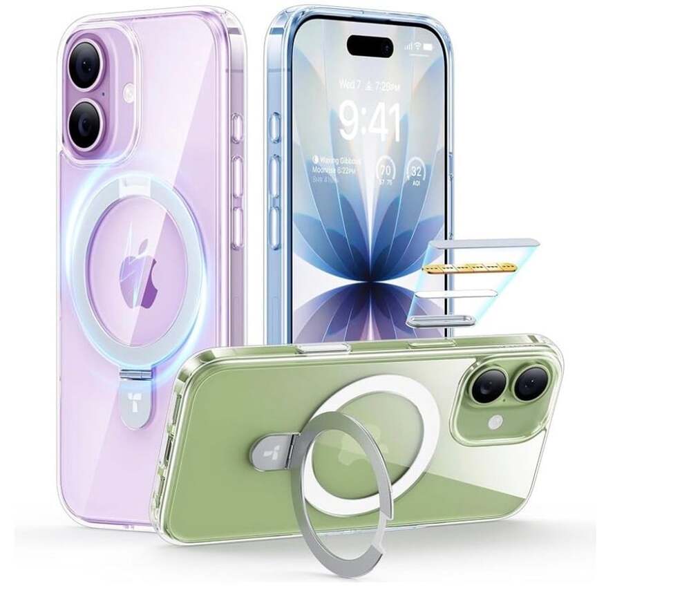 TORRAS for iPhone 17 Case Clear Magnetic Stand, Fit for MagSafe, 6.3"
